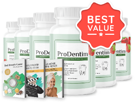 ProDentim six bottle package with three bonus eBooks